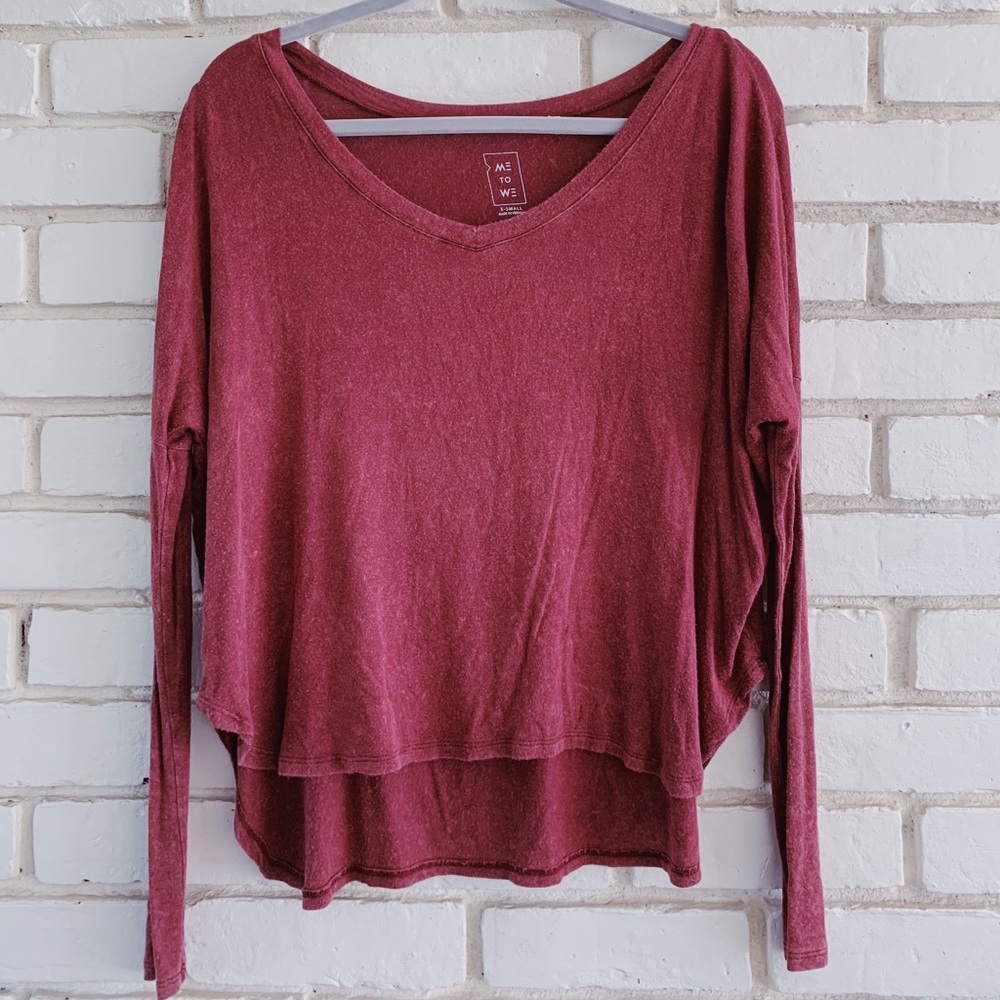 Burnt orange / dark red long sleeve tee